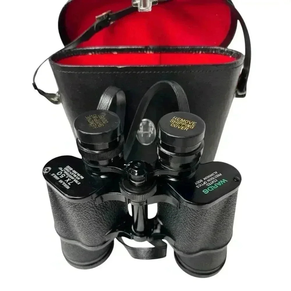 Vintage Montgomery Wards Biniculars With Original Case And Lens Covers